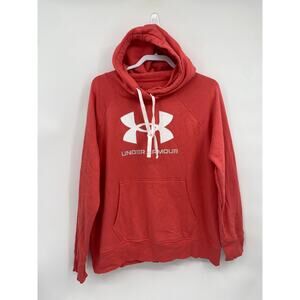 Under Armour Salmon Pink Hoodie Sweatshirt Loose Fit Women's Large